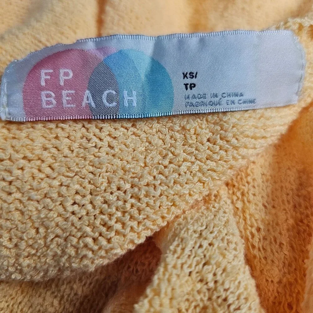 Free People Beach Womens XS Poppy Sweater Mini Dress in Sunrise‎ Peach